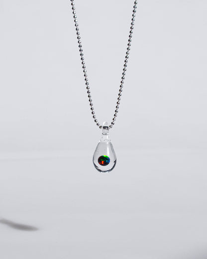 Opal Tear Drop Glass Necklace