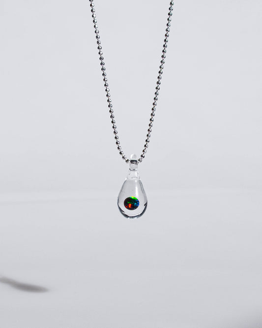 Opal Tear Drop Glass Necklace