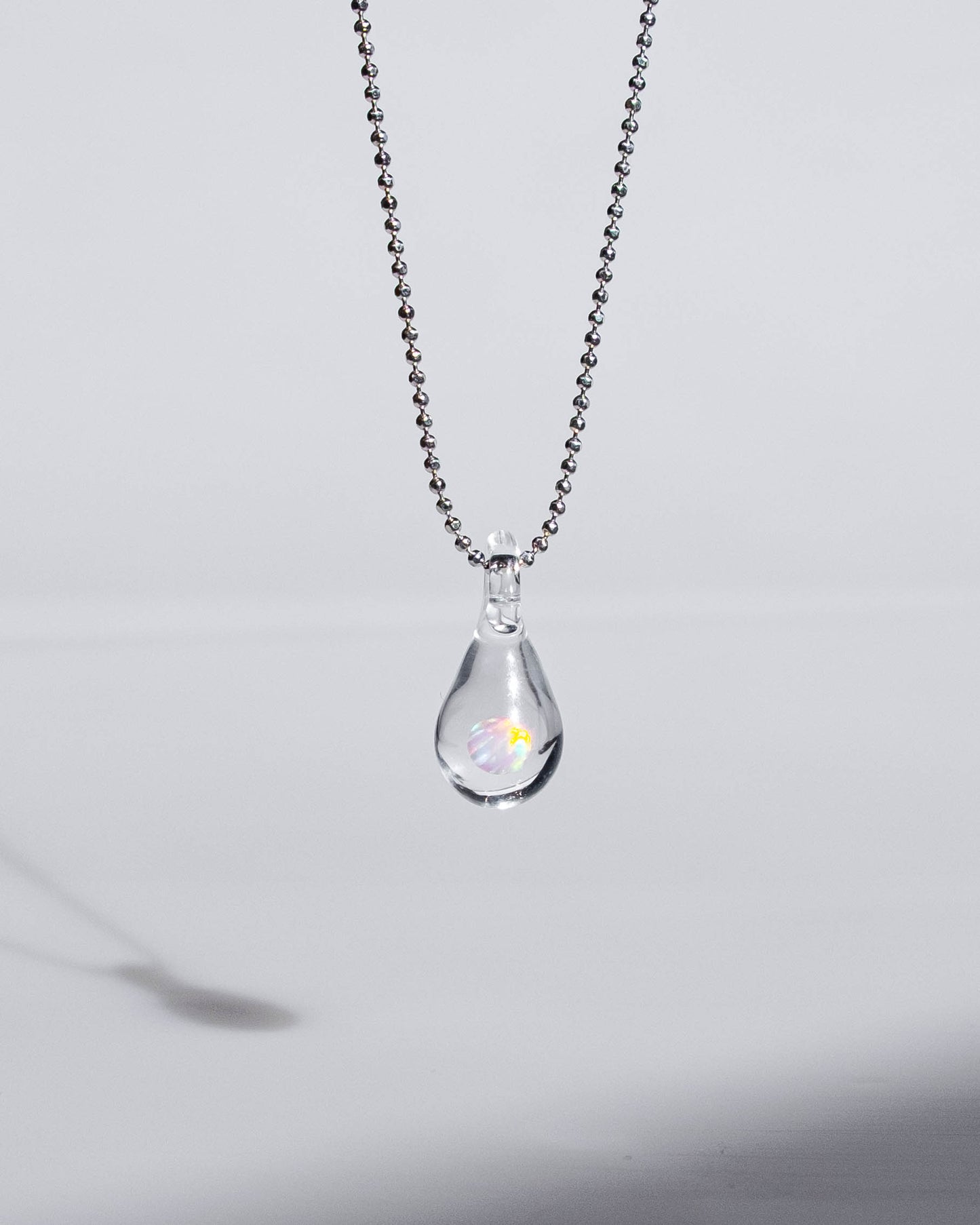 Opal Tear Drop Glass Necklace