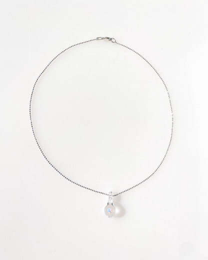 Opal Tear Drop Glass Necklace